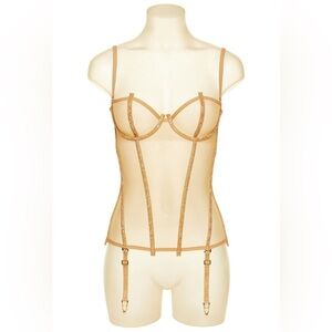 La Perla Frames Swarovski Crystal Nude Bustier NWT